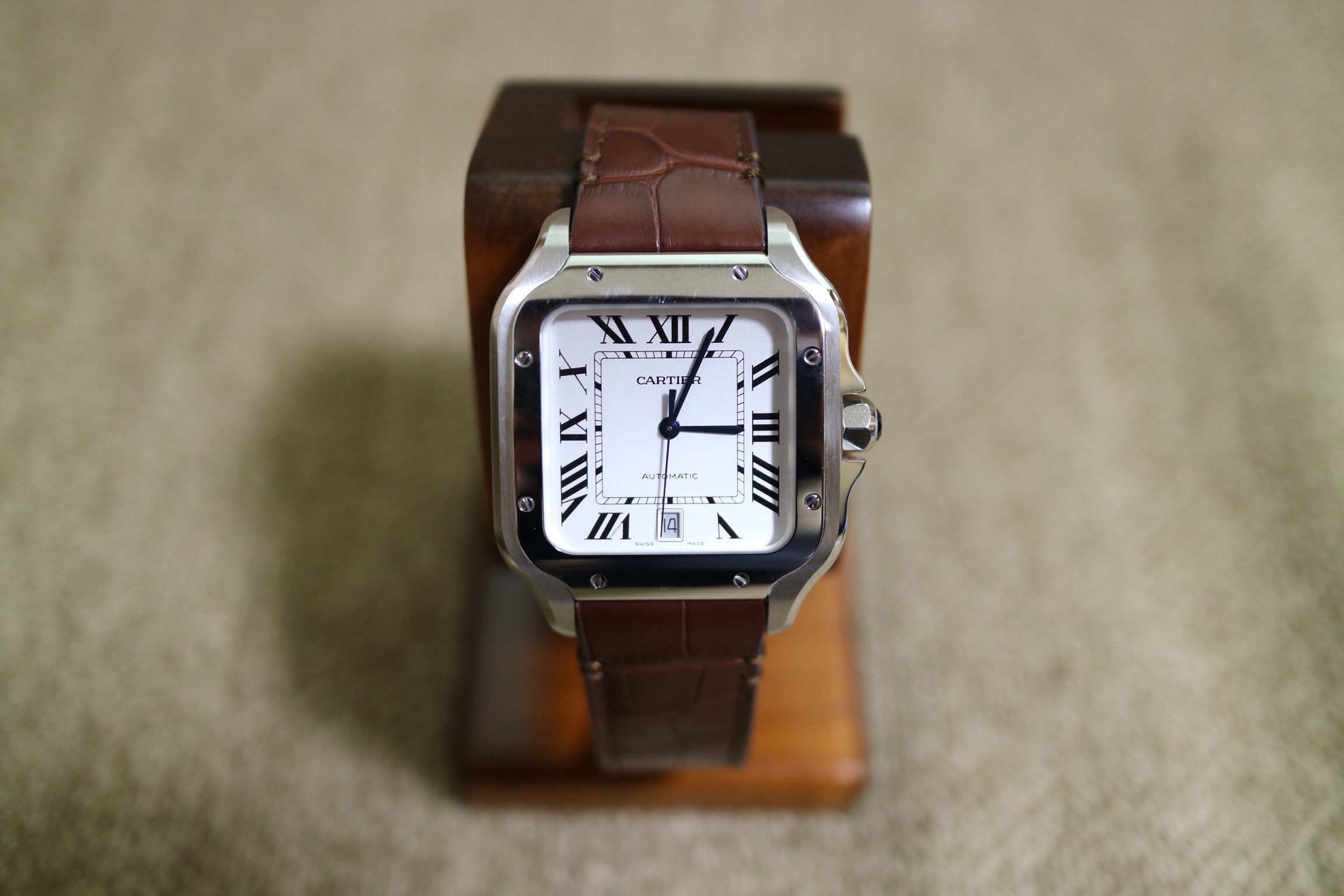Cartier サントスドゥカルティエ レザーベルト 時計 替えベルト-